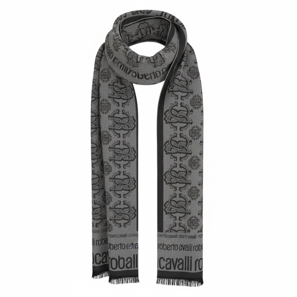 Roberto Cavalli Other - Roberto Cavalli Black and Gray Men's Scarf